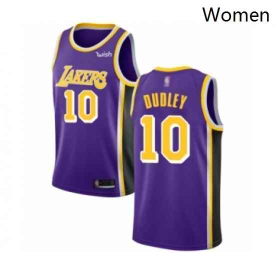 Womens Los Angeles Lakers 10 Jared Dudley Authentic Purple Basketball Jersey Statement Edition